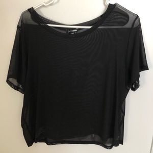 Mesh Black Crop Top
